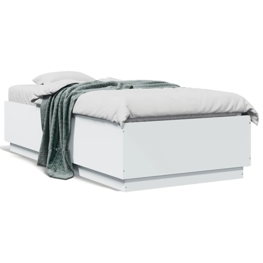 vidaXL Sängram vit 90x190 cm konstruerat trä
