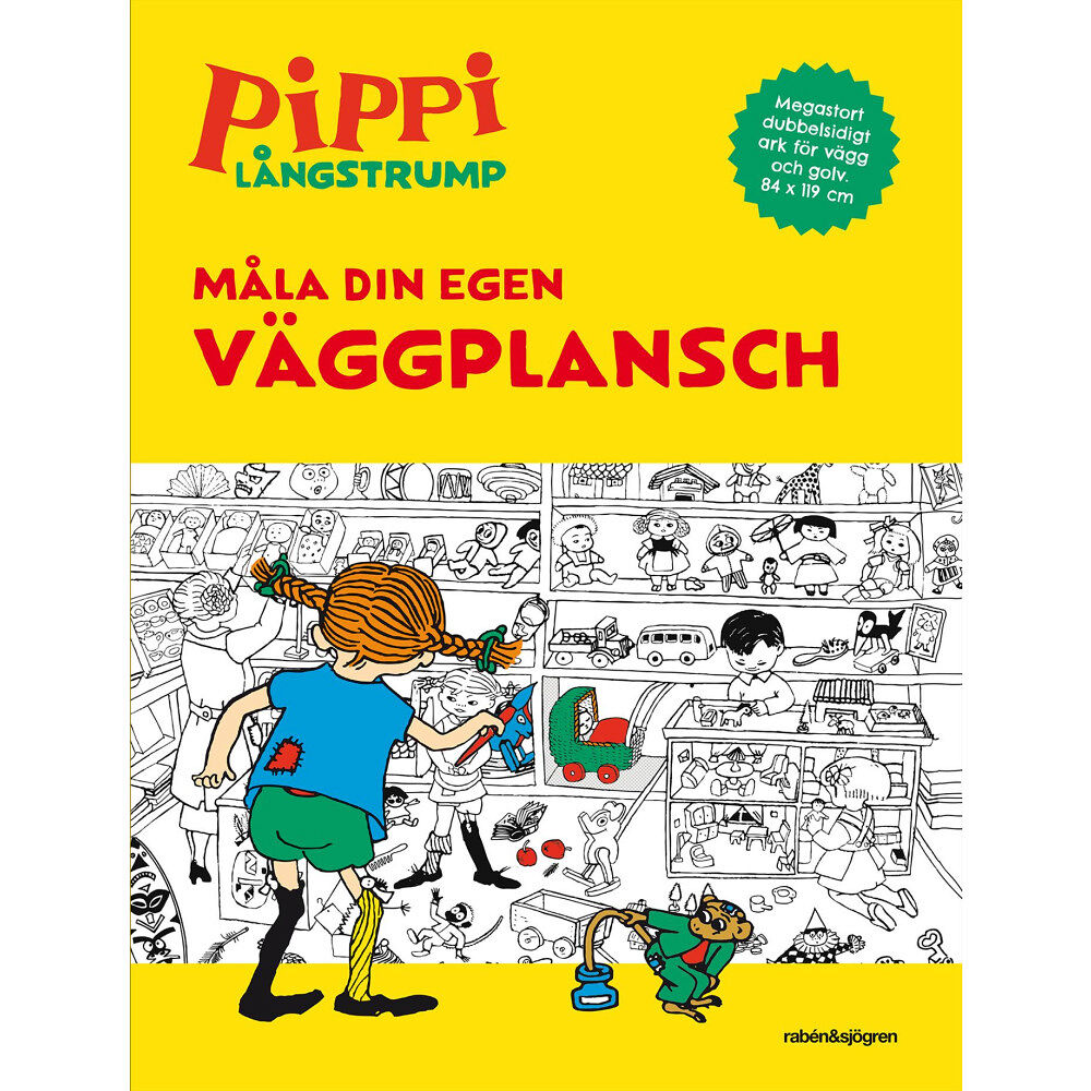 Astrid Lindgren Pippi målarbok. Måla din egen väggplansch