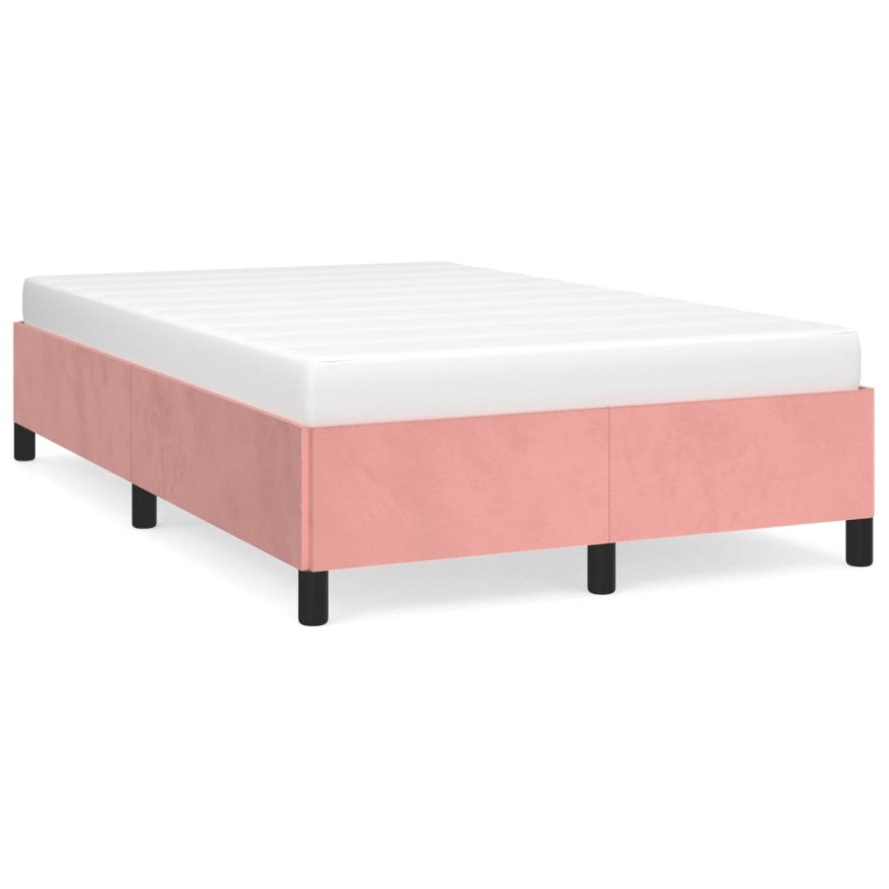 vidaXL sängram utan madrass rosa 120x190 cm sammet