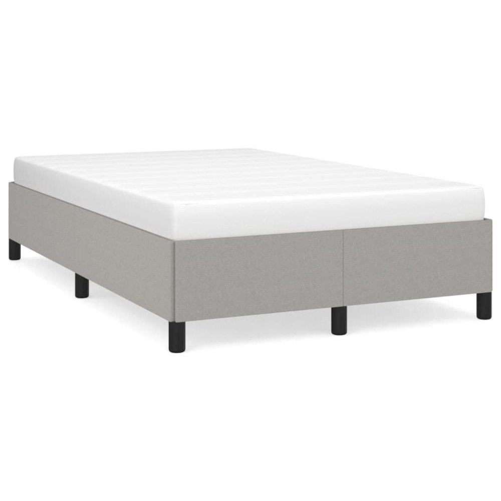 vidaXL sängram utan madrass ljusgrå 120x190 cm tyg