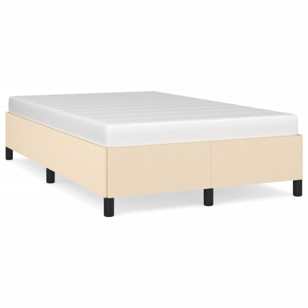 vidaXL sängram utan madrass gräddvit 120x190 cm tyg