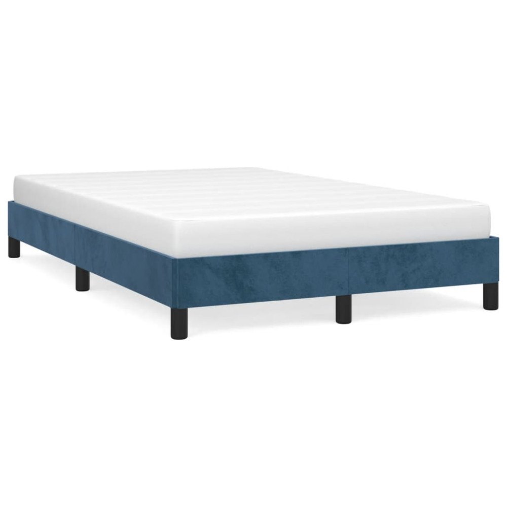 vidaXL sängram utan madrass mörkblå 120x190 cm sammet