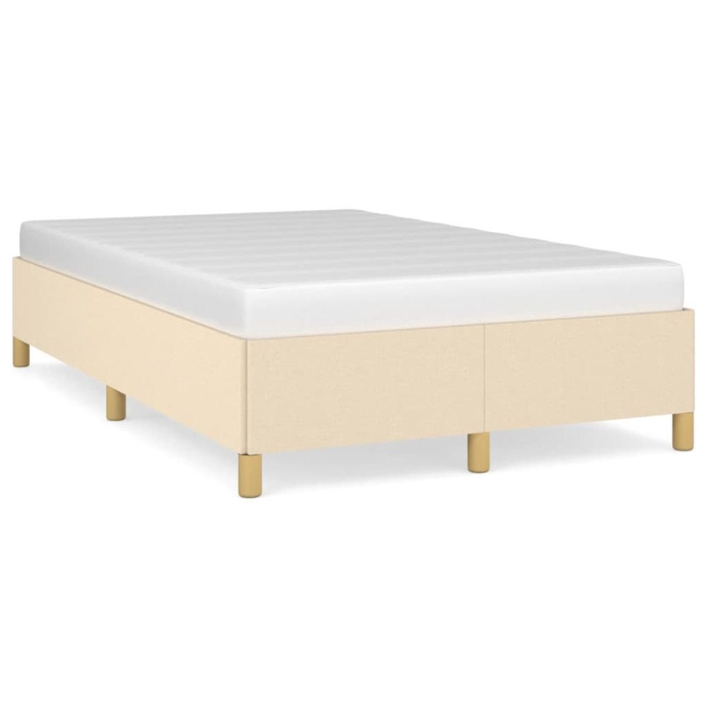 vidaXL sängram utan madrass gräddvit 120x190 cm tyg
