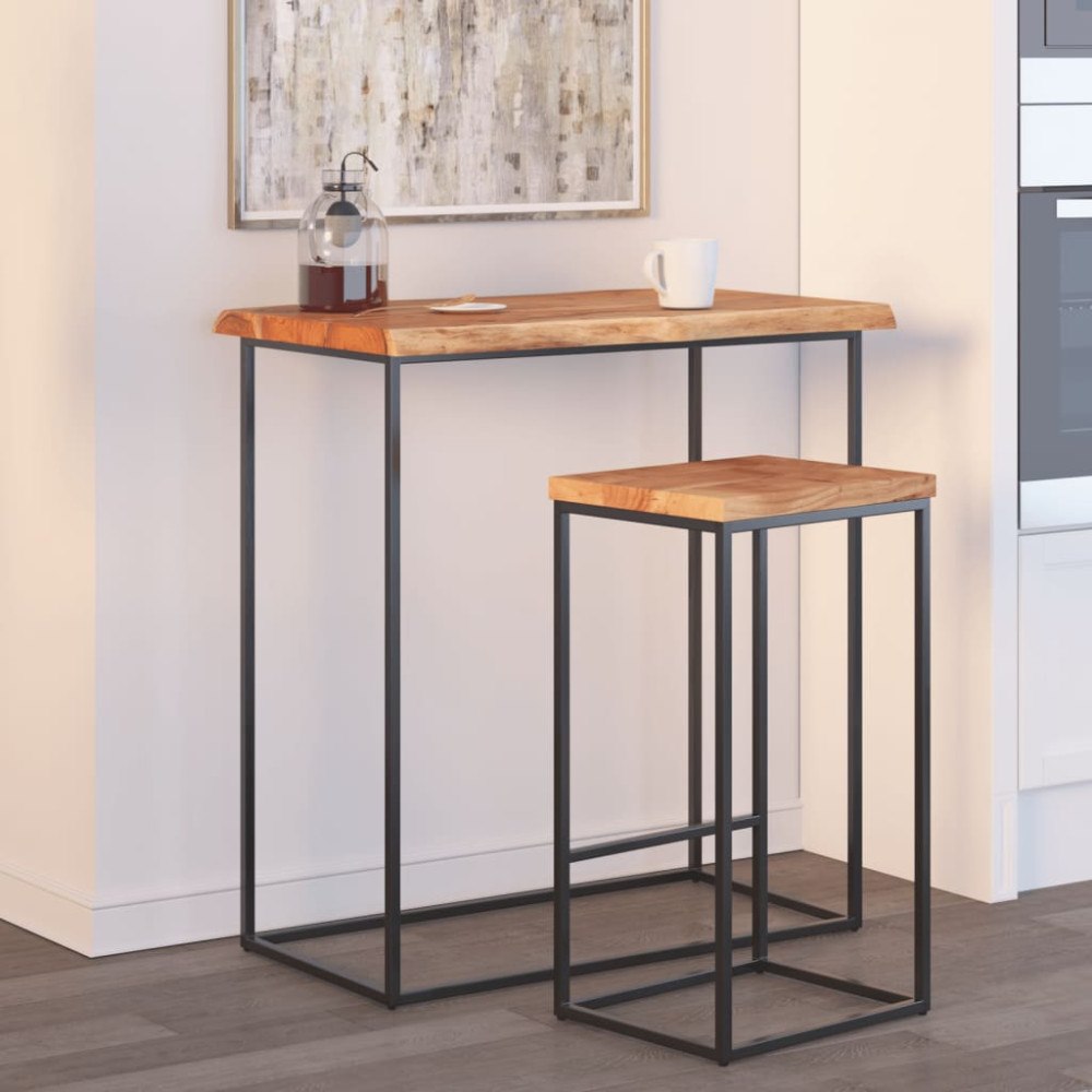 vidaXL Bordsskiva 80x60x2,5 cm rektangulär massiv akacia rustik kant