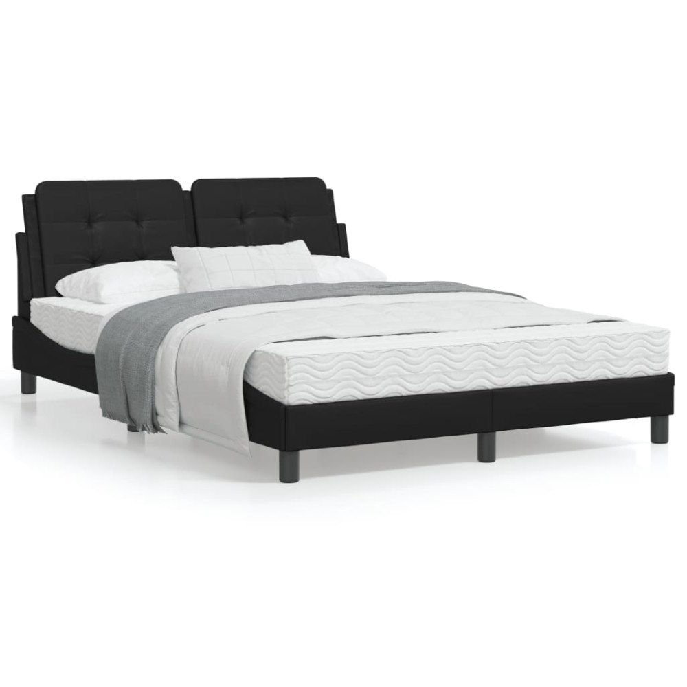 vidaXL Bed Frame without Mattress "Zadar" Black 137x190 cm Faux Leather