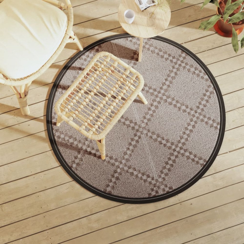 vidaXL Utomhusmatta ARAKIL brun Ø120 cm PP
