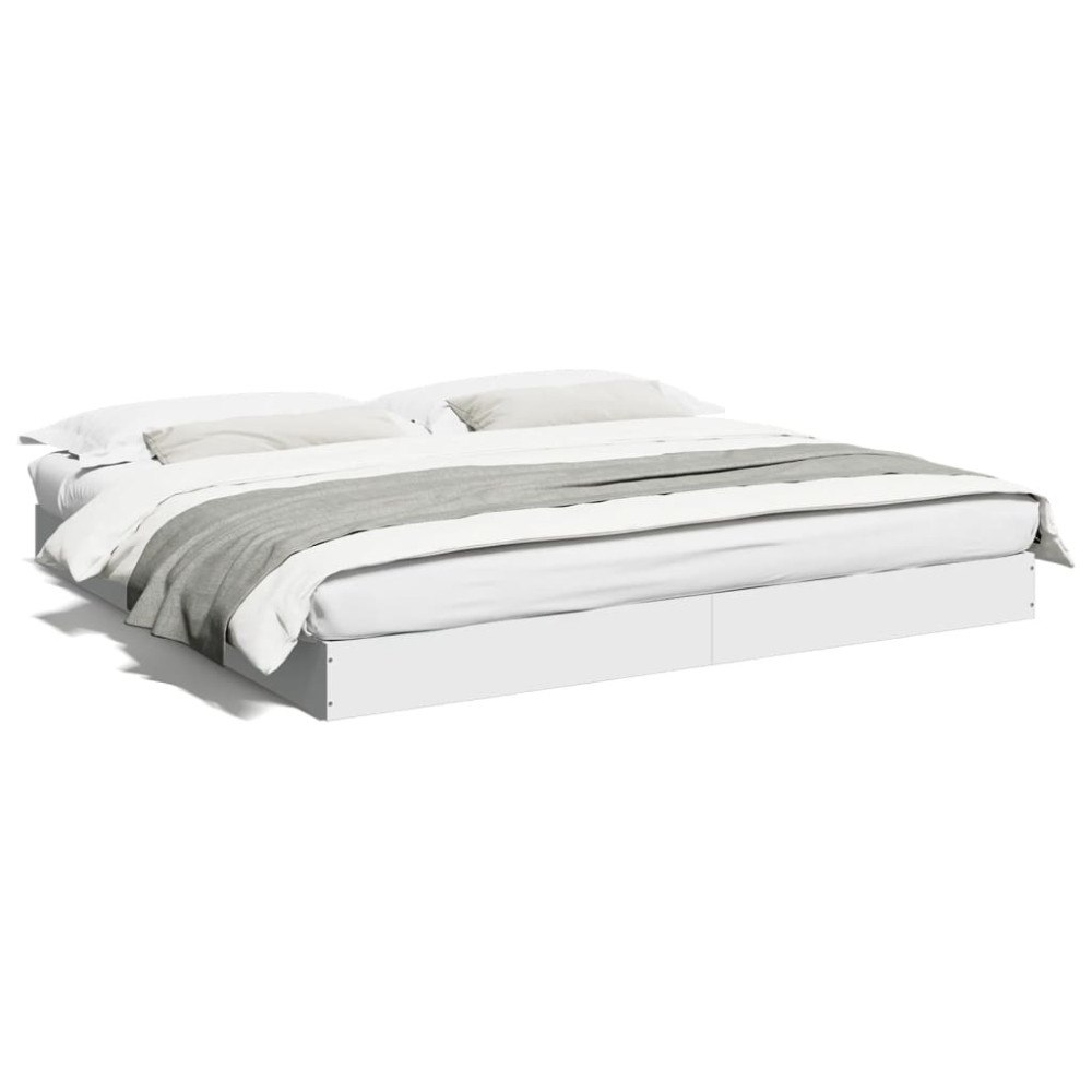 vidaXL Sängram utan madrass vit 180x200cm konstruerat trä