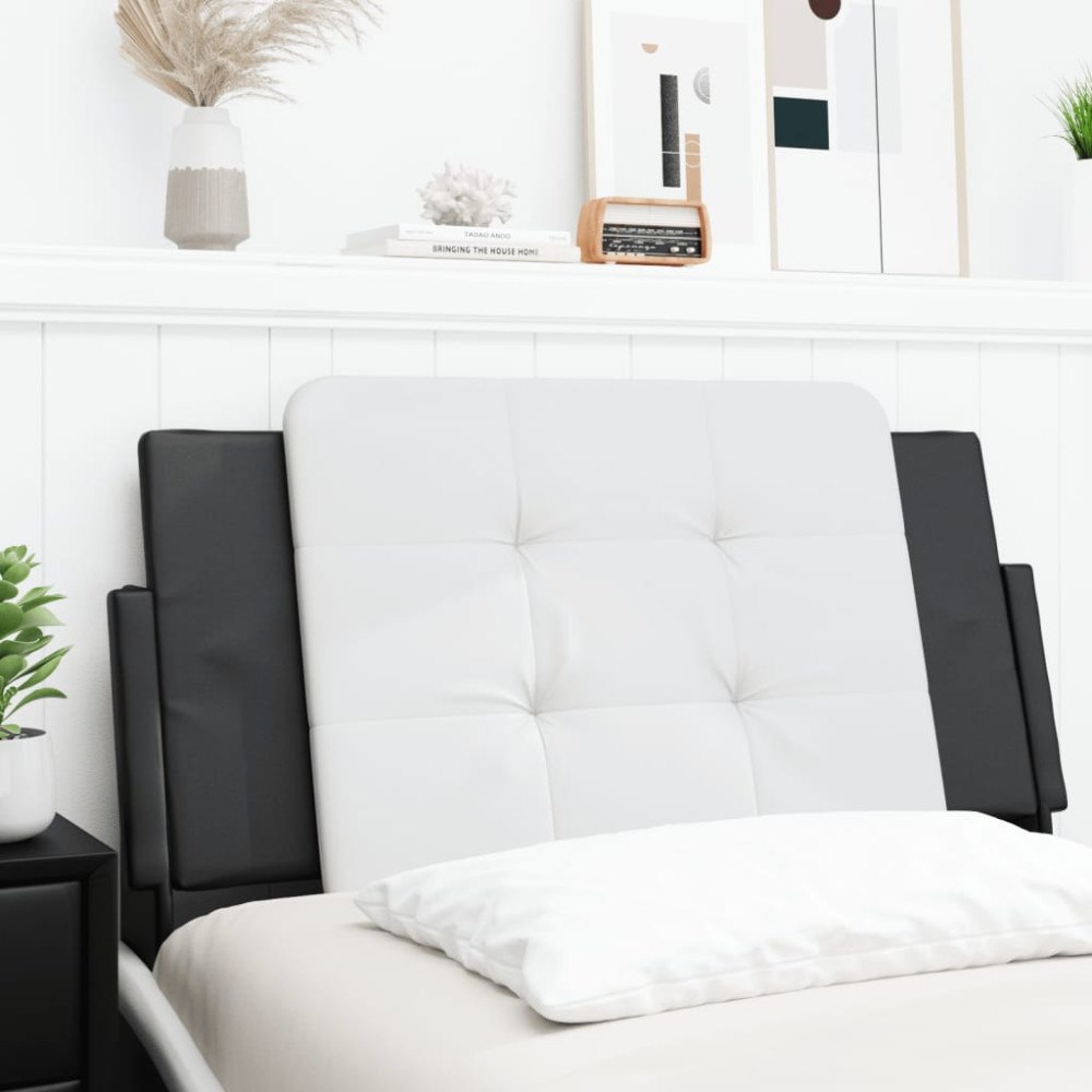 vidaXL Dyna till huvudgavel vit och svart 100 cm konstläder