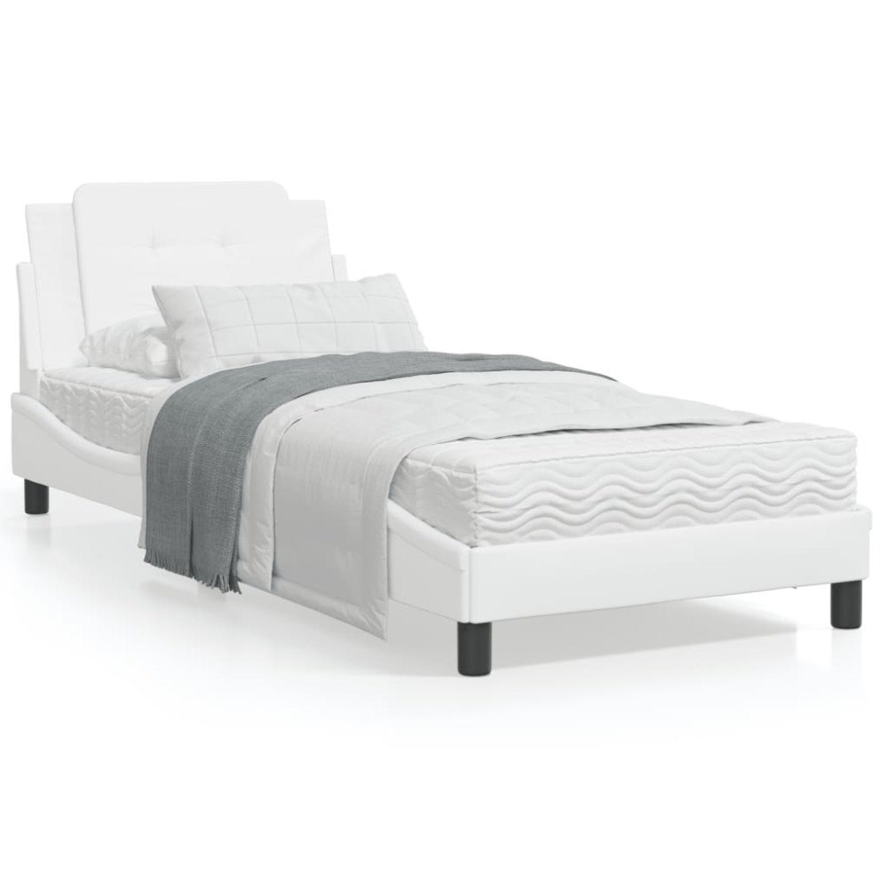 vidaXL Bed Frame without Mattress "Zadar" White 80x200 cm Faux Leather