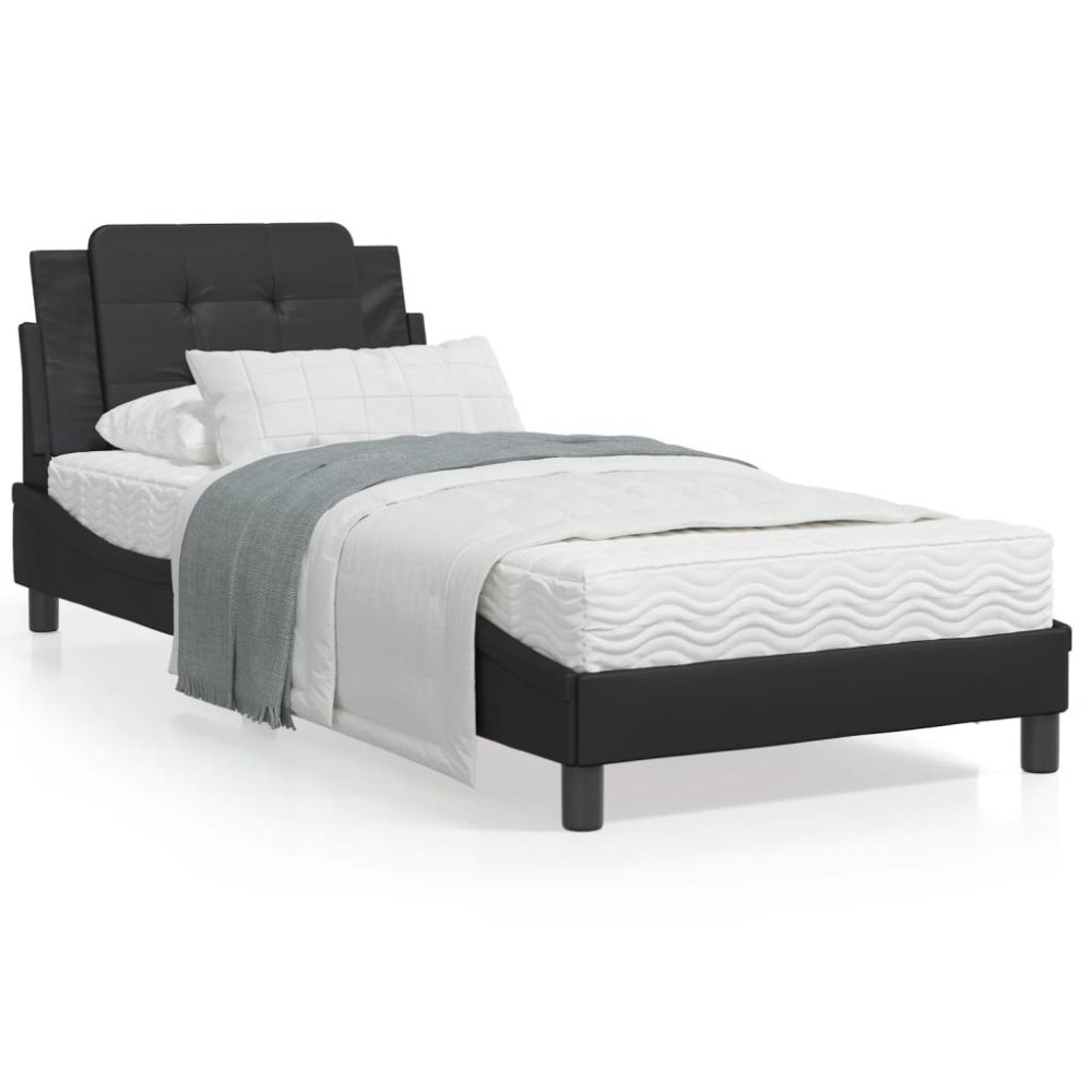 vidaXL Bed Frame with LED without Mattress "Zadar" Black 90x200 cm
