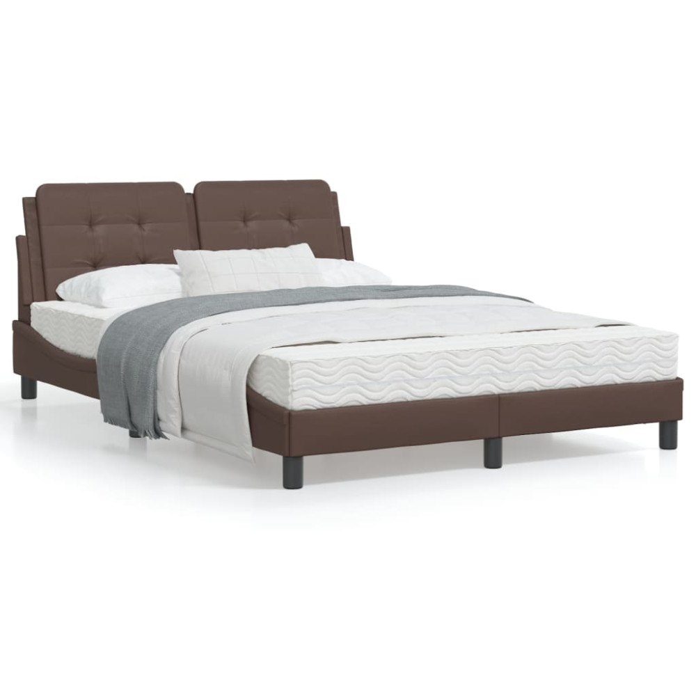 vidaXL Bed Frame without Mattress "Zadar" Brown 120x200 cm Faux Leather