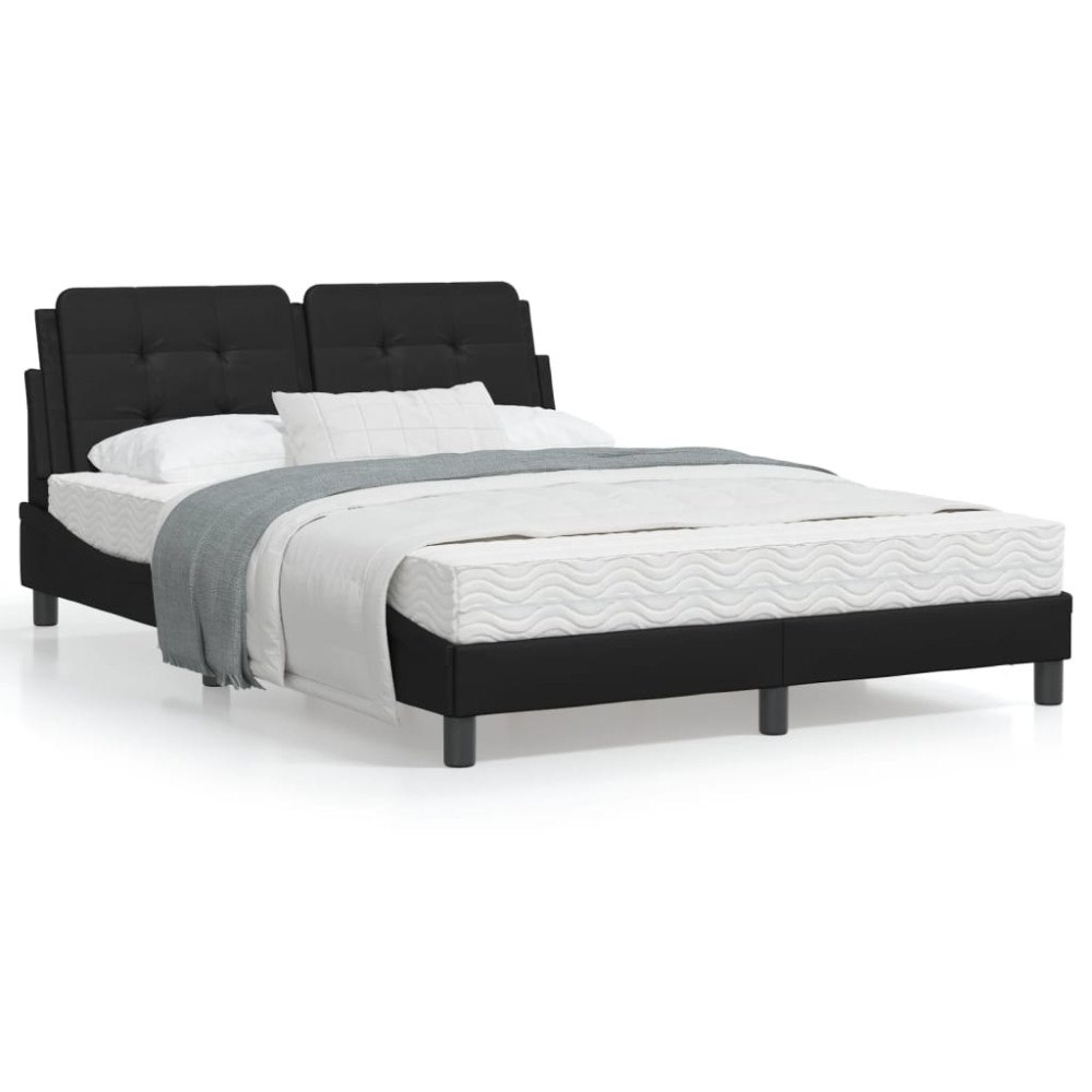 vidaXL Bed Frame without Mattress "Zadar" Black 180x200 cm Faux Leather