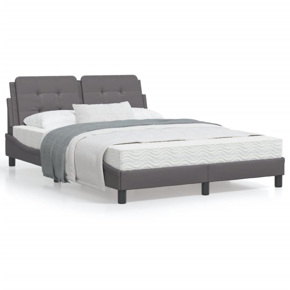 vidaXL Bed Frame without Mattress "Zadar" Grey 120x200 cm Faux Leather