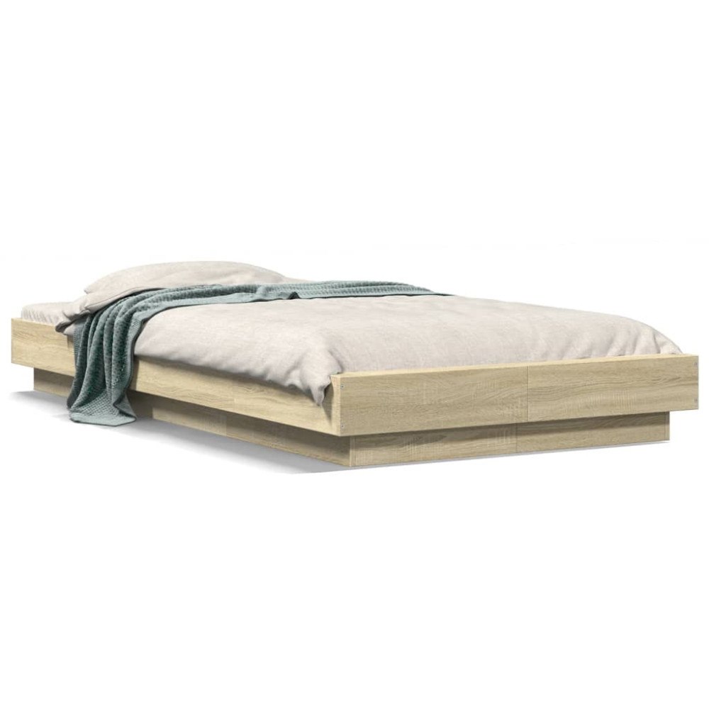 vidaXL Sängram sonoma-ek 100x200 cm konstruerad trä