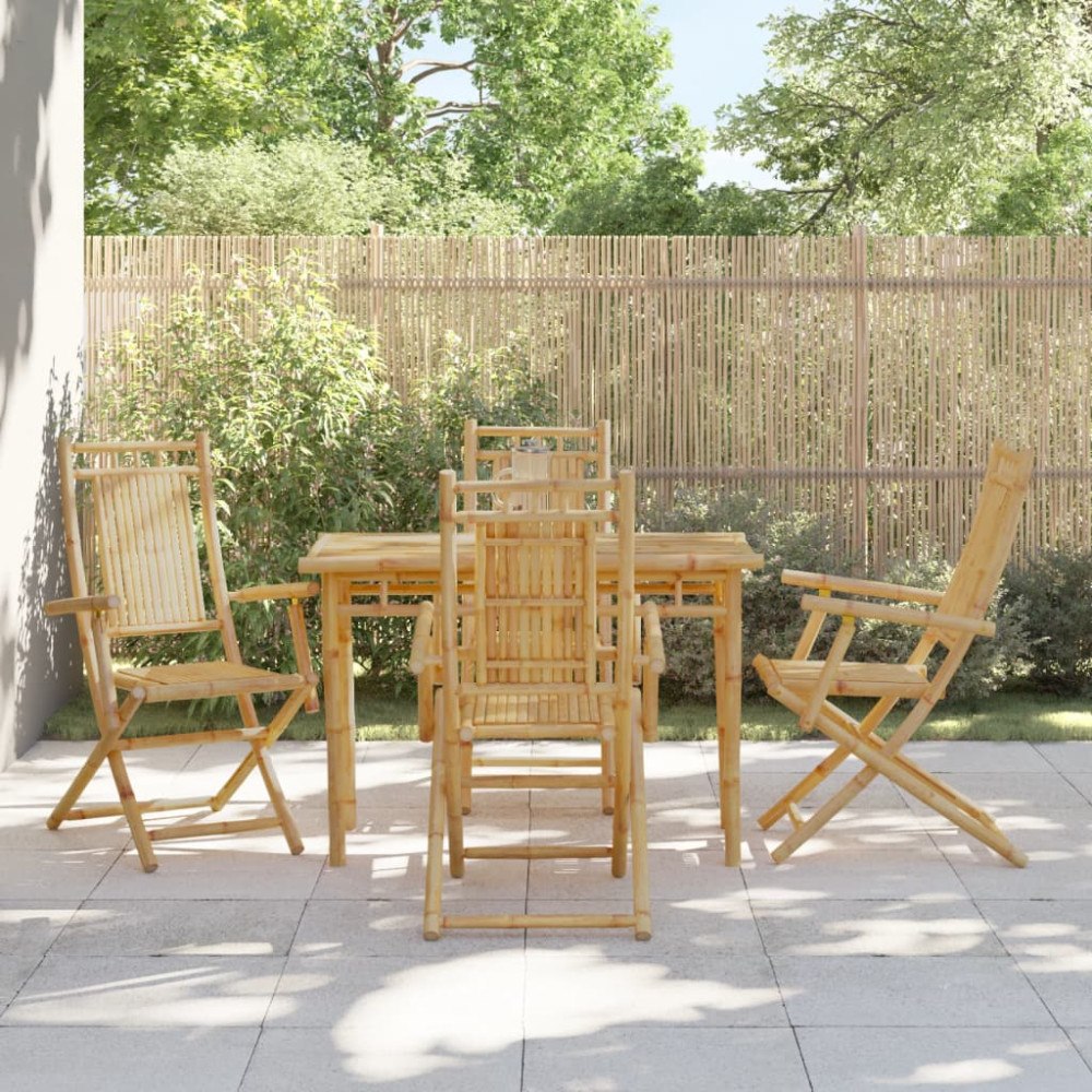 vidaXL Hopfällbara trädgårdsstolar 4 st 53x66x99 cm bambu
