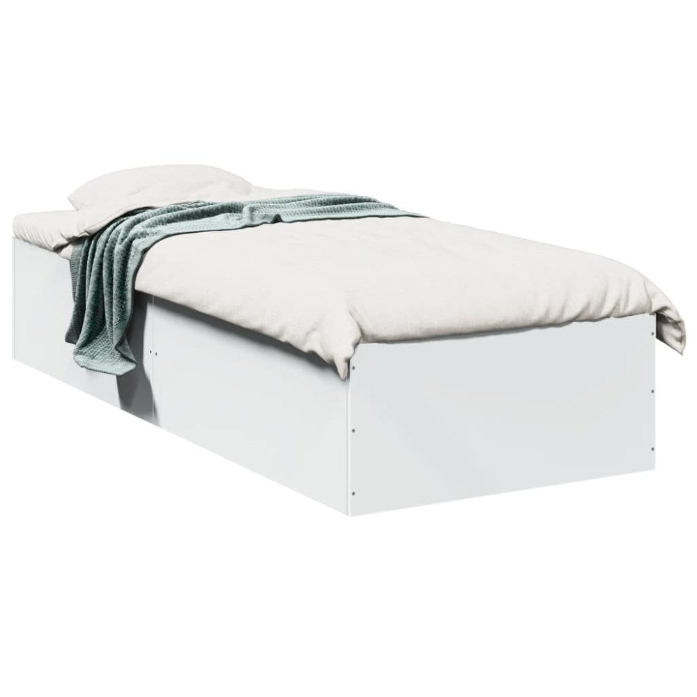 vidaXL Sängram vit 75x190 cm konstruerat trä
