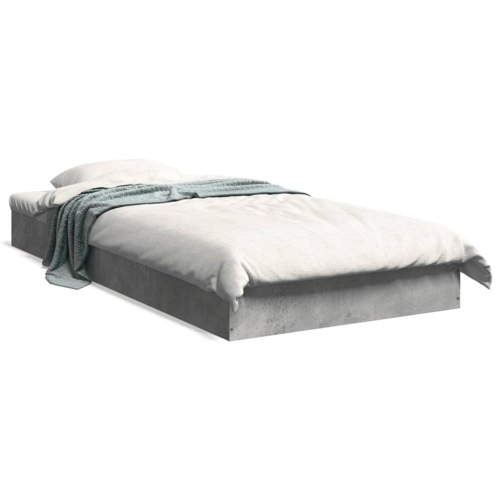 vidaXL Sängram betonggrå 75x190 cm konstruerad trä
