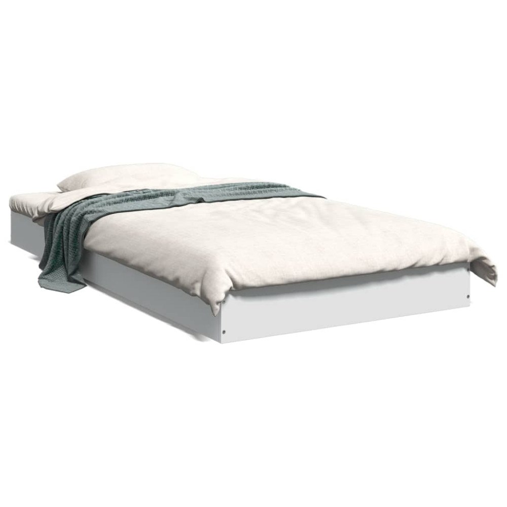 vidaXL Sängram vit 90x190 cm konstruerat trä