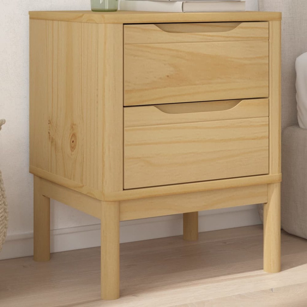 vidaXL Sängbord vaxbrun 45x39x57 cm massiv furu