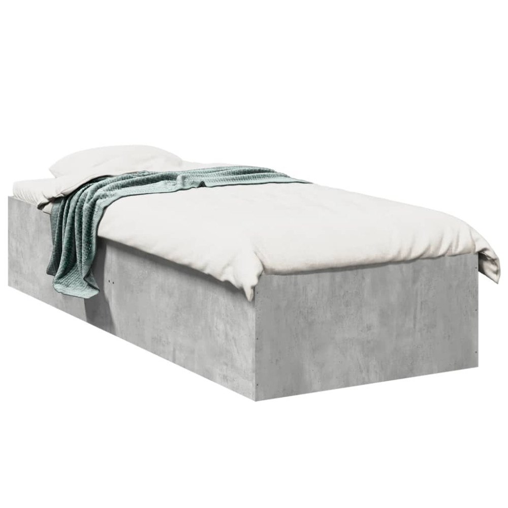vidaXL Sängram betonggrå 75x190 cm konstruerad trä