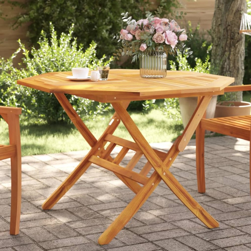 vidaXL Hopfällbart trädgårdsbord Ø110x75 cm massivt akaciaträ