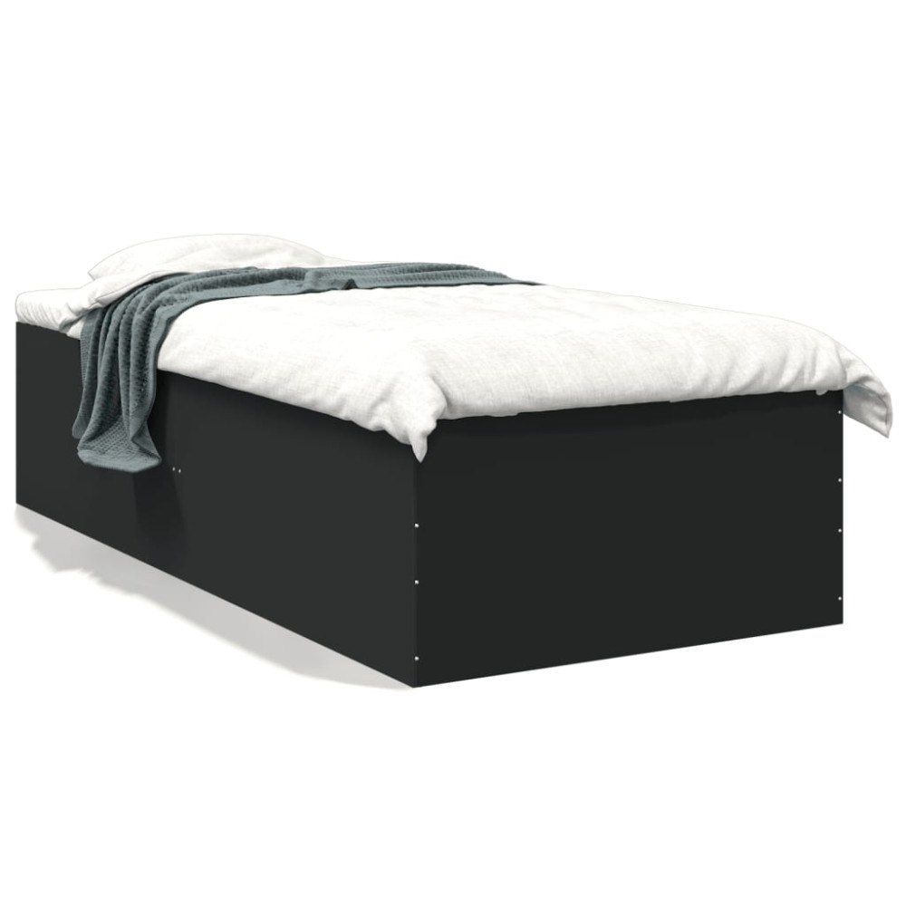 vidaXL Sängram svart 100x200 cm konstruerad trä
