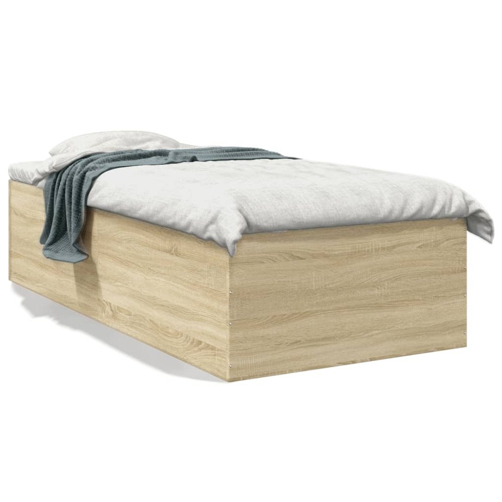 vidaXL Sängram sonoma-ek 90x200 cm konstruerad trä
