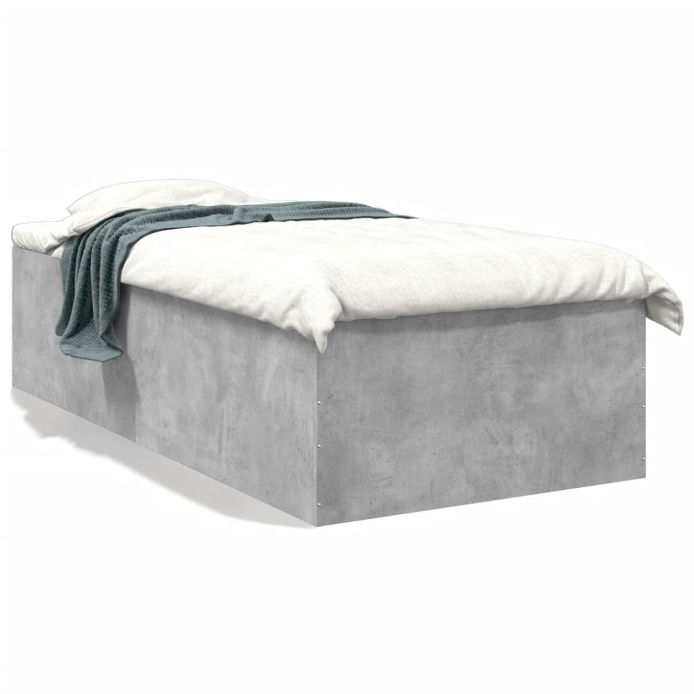 vidaXL Sängram betonggrå 100x200 cm konstruerad trä