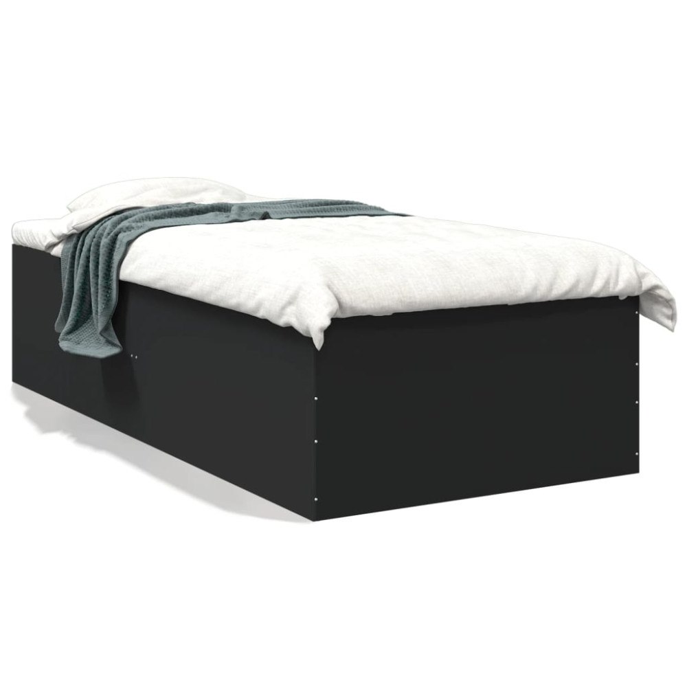 vidaXL Sängram svart 75x190 cm konstruerat trä