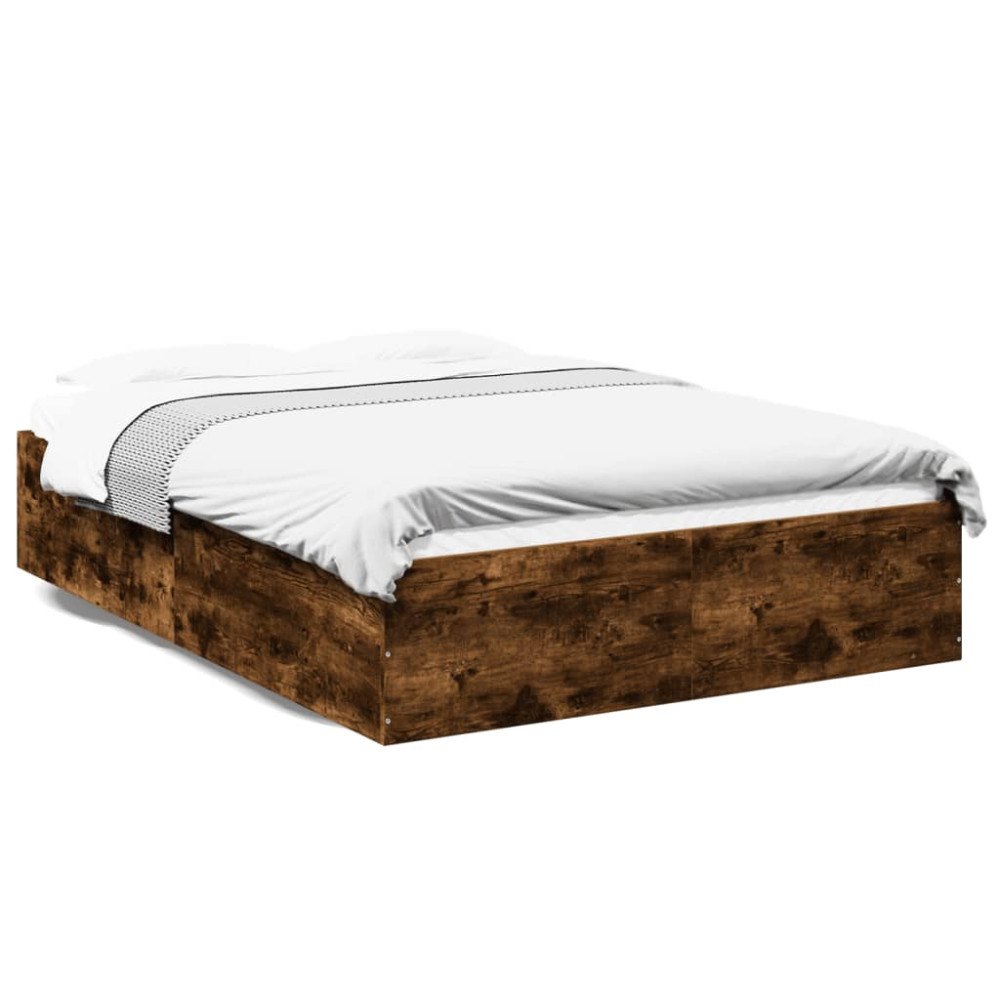 vidaXL Sängram rökfärgad ek 120x200 cm konstruerat trä