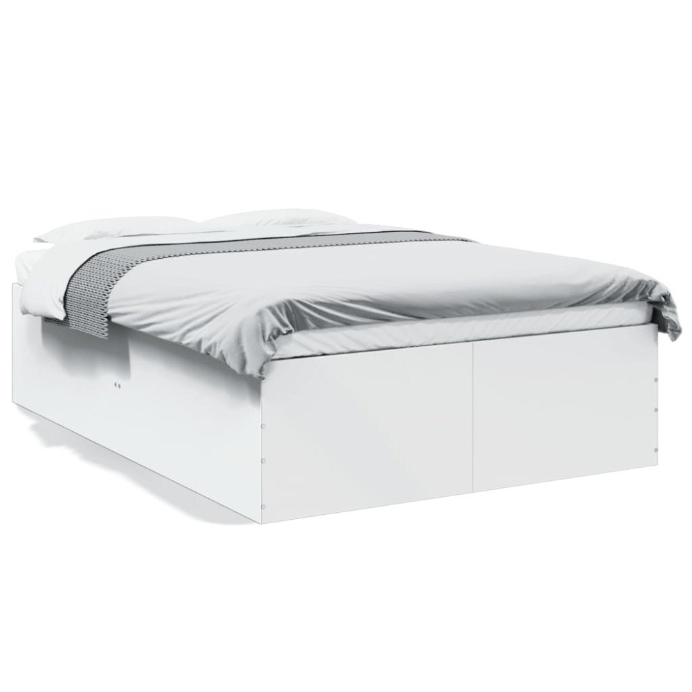 vidaXL Sängram vit 120x190 cm konstruerat trä