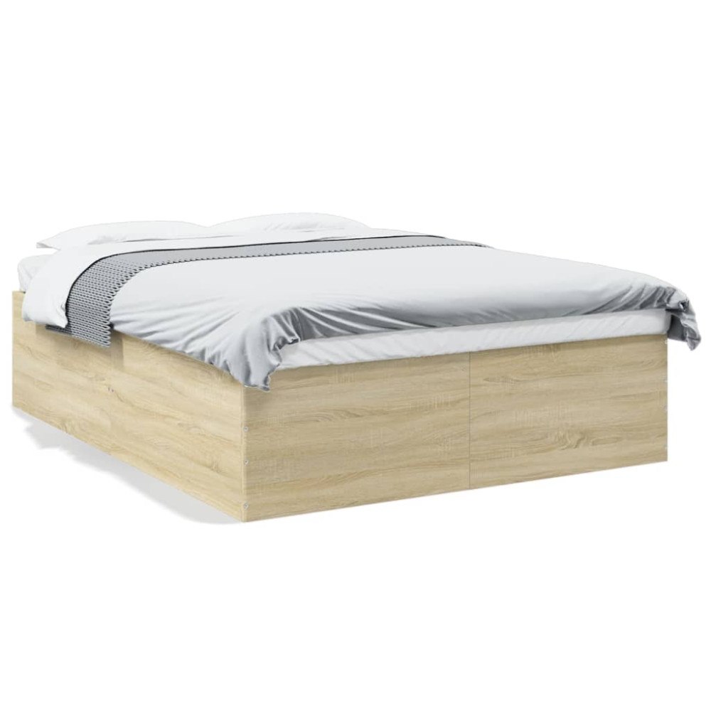 vidaXL Sängram sonoma-ek 150x200 cm konstruerad trä