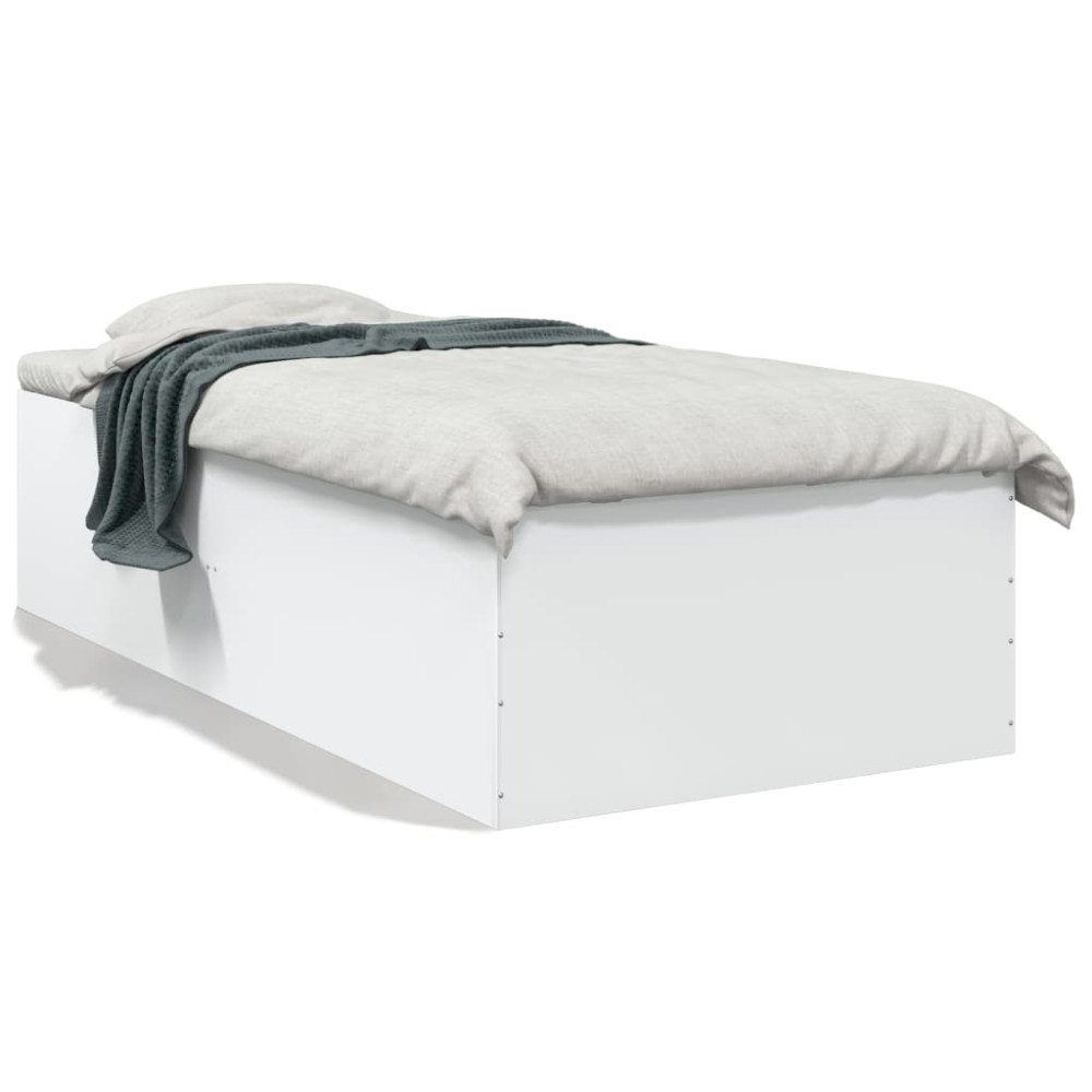 vidaXL Sängram vit 100x200 cm konstruerad trä