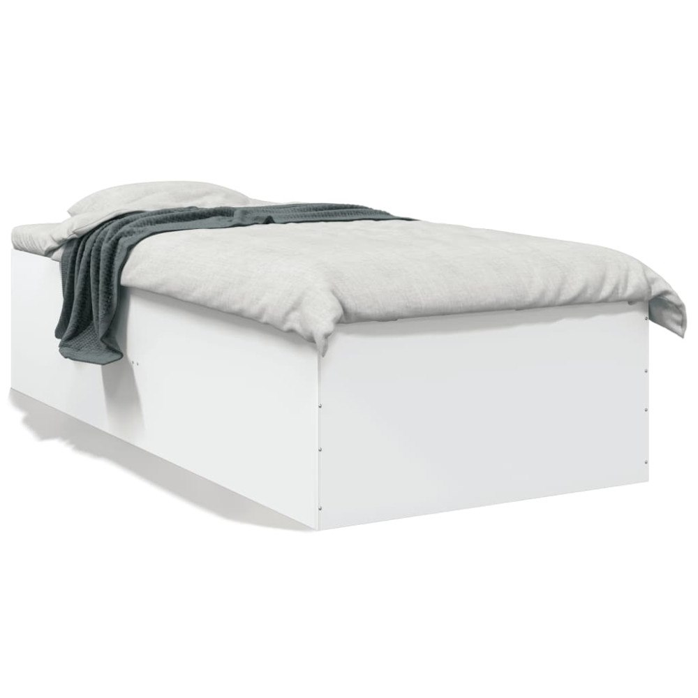 vidaXL Sängram vit 75x190 cm konstruerat trä