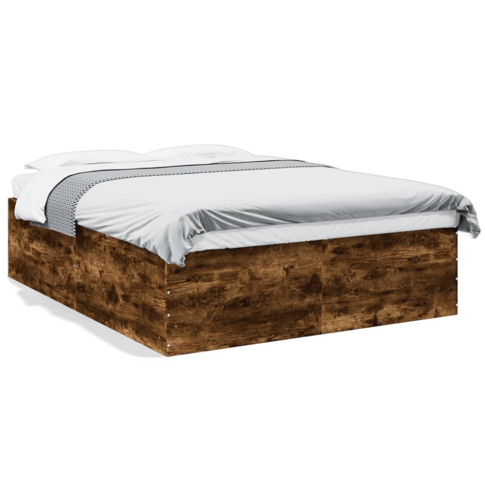 vidaXL Sängram rökfärgad ek 150x200 cm konstruerad trä