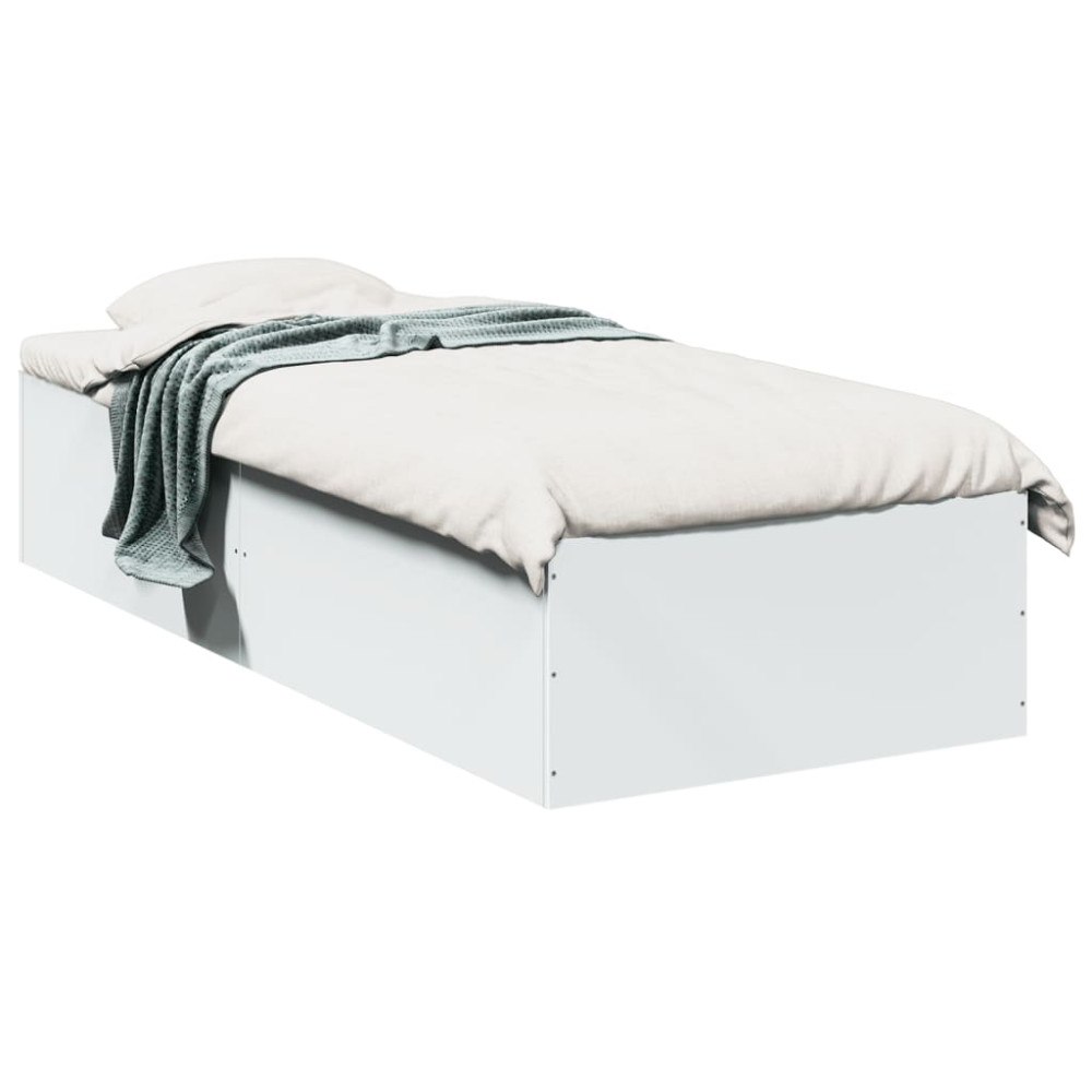 vidaXL Sängram vit 90x190 cm konstruerat trä