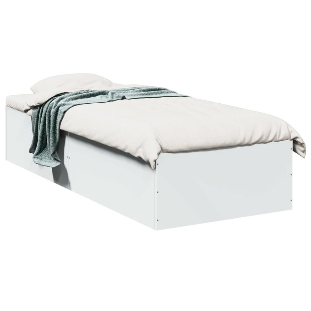 vidaXL Sängram vit 100x200 cm konstruerad trä