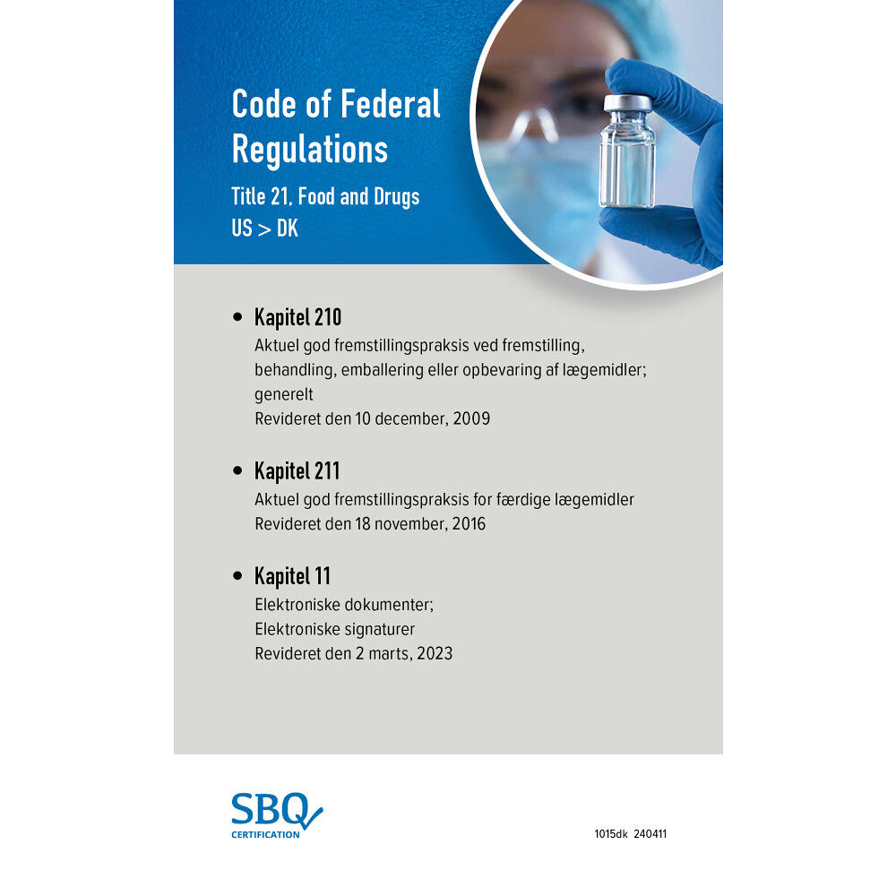 Anna Lundén Code of federal regulations. Title 21, Food and drugs (21CFR210-211-11 EN/DK) (bok, spiral, dan)