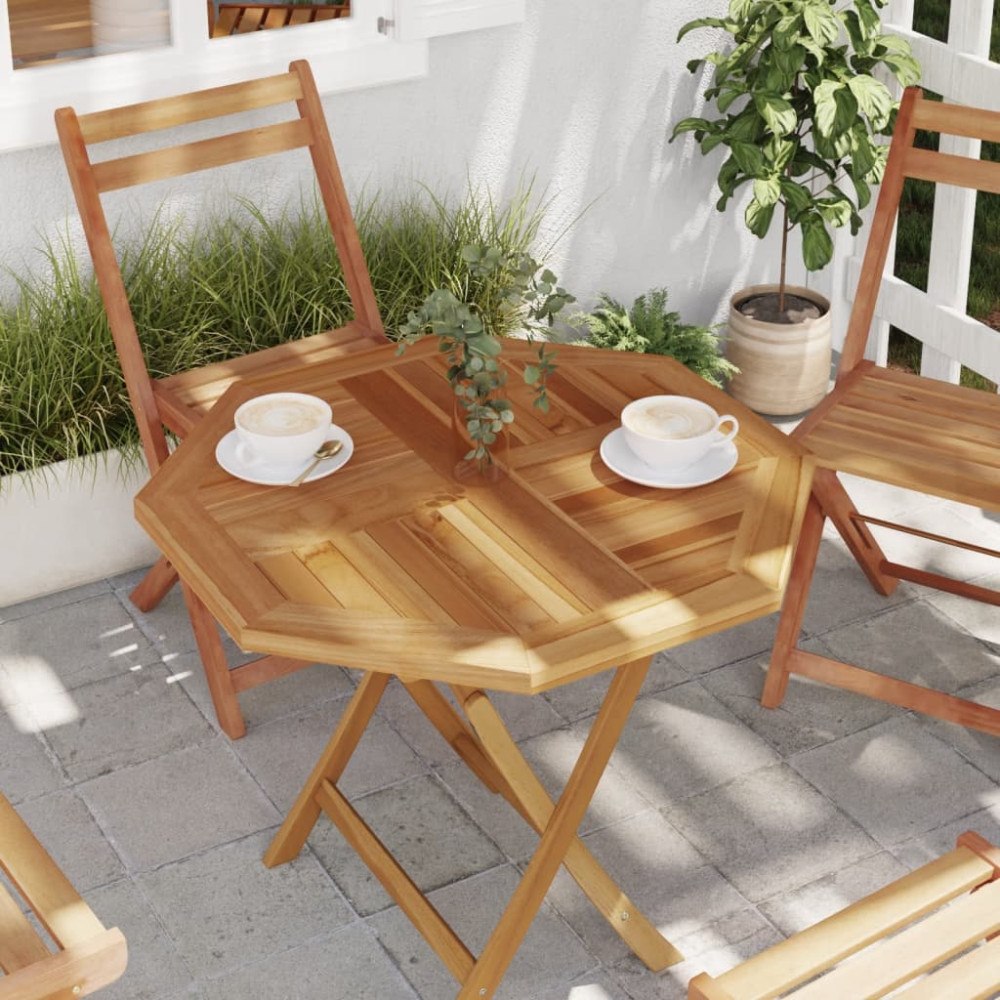 vidaXL Bordsskiva 70x70x2,5 cm åttakantig massiv teak