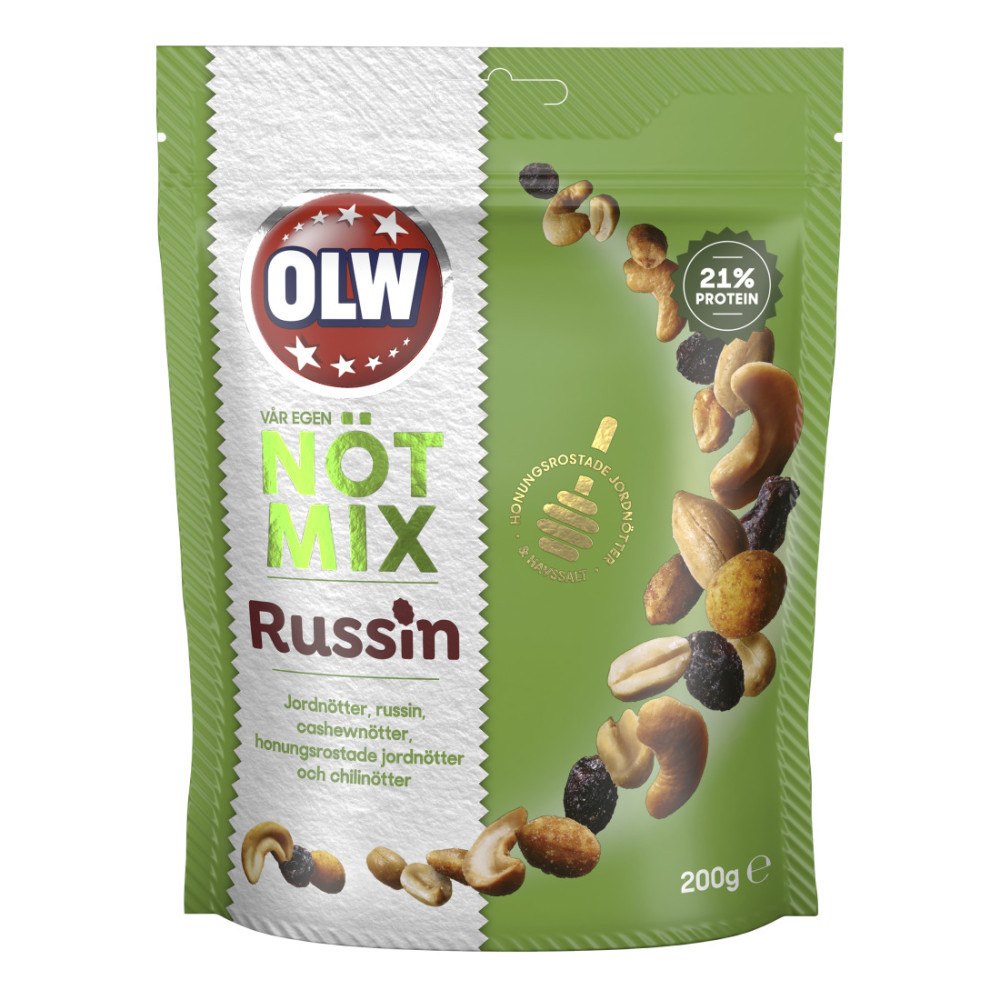 Olw Nötmix med russin 200 g (Utgånget datum)