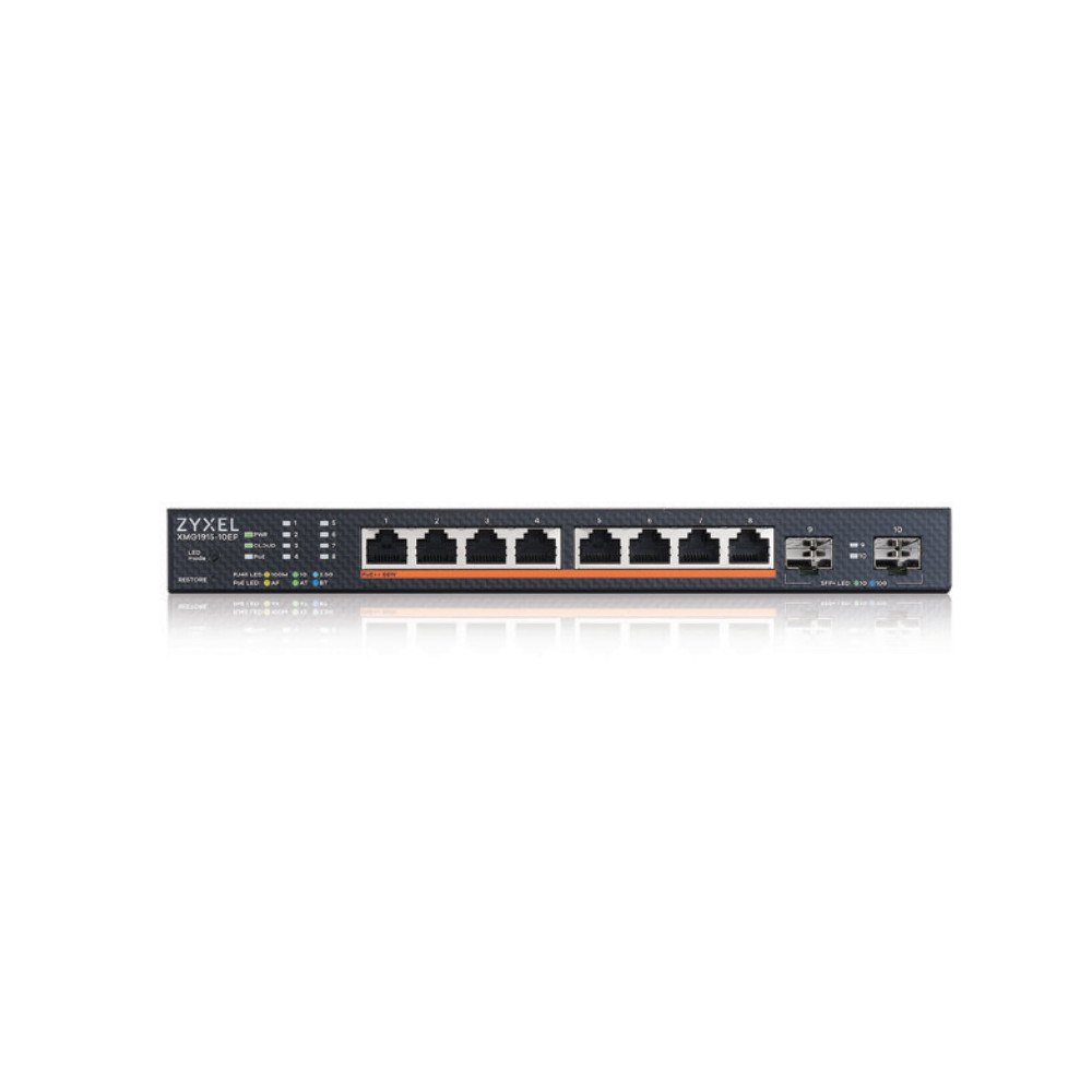 ZyXEL Communications Zyxel XMG1915-10EP hanterad L2 2.5G Ethernet (100/1000/2500) Strömförsörjning via Ethernet (PoE) stöd