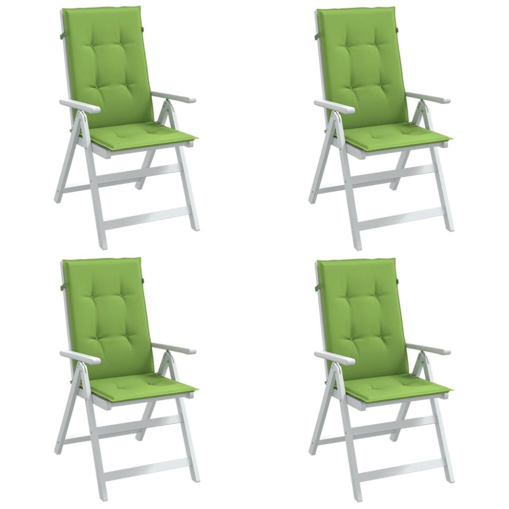 vidaXL Stolsdynor högt ryggstöd 4 st melerad grön 120x50x4 cm tyg