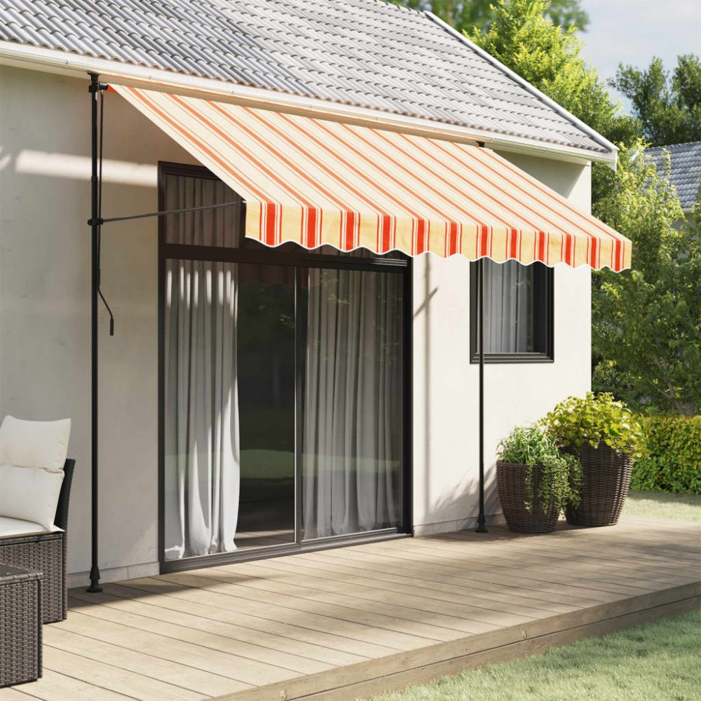 vidaXL Markisvolang gul och orange randig 300 cm