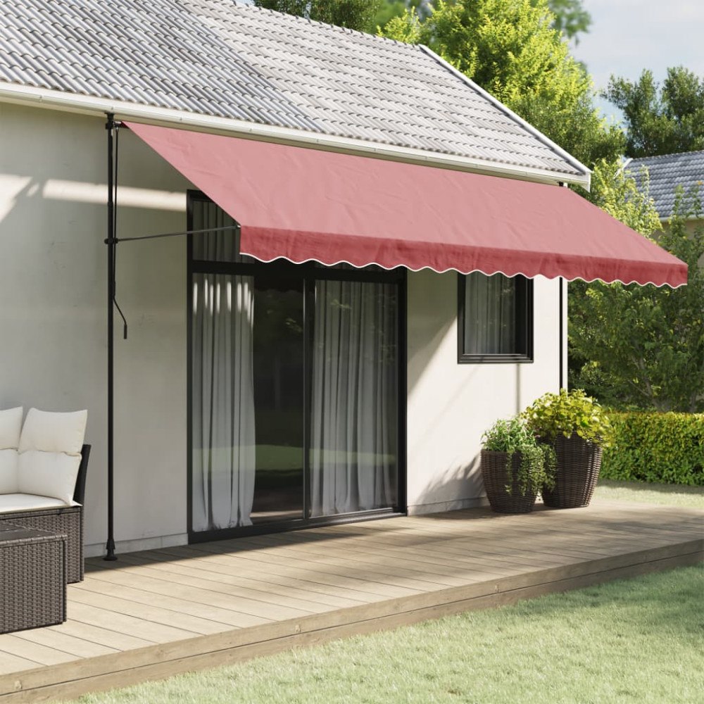 vidaXL Markisvolang vinröd randig 4,5 m