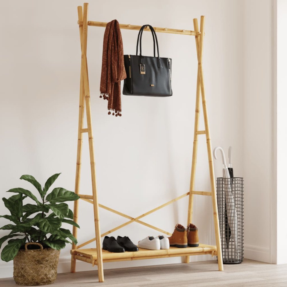 vidaXL Klädställ med hylla 102x50x190 cm bambu