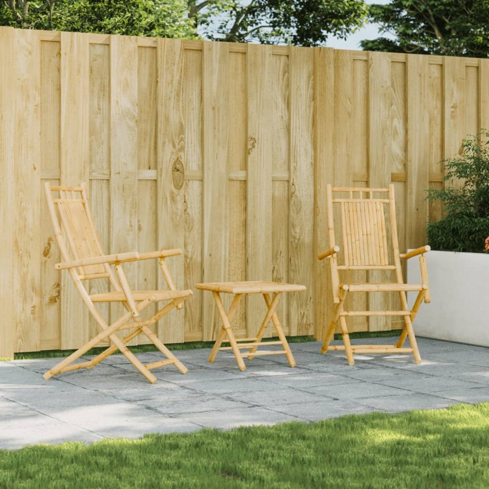vidaXL Hopfällbara trädgårdsstolar 2 st 53x66x99 cm bambu