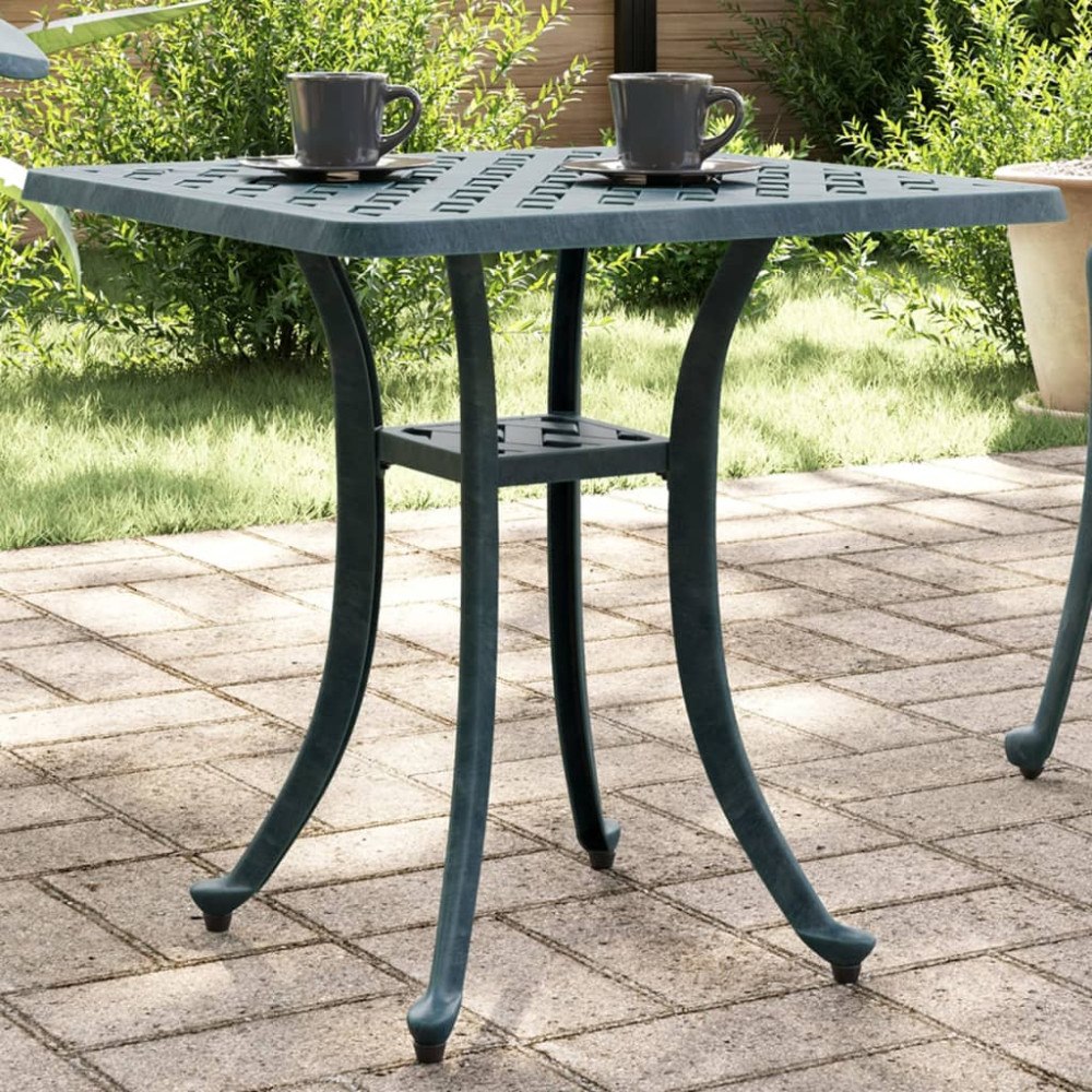 vidaXL Trädgårdsbord grön 53x53x53 cm gjuten aluminium