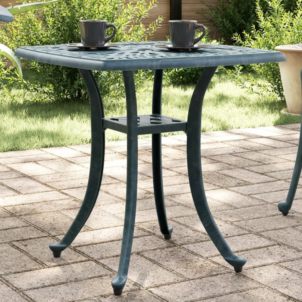vidaXL Trädgårdsbord grön 53x53x53 cm gjuten aluminium