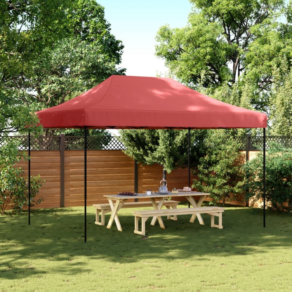 vidaXL Pop-Up hopfällbart partytält 410x279x315 cm vinröd