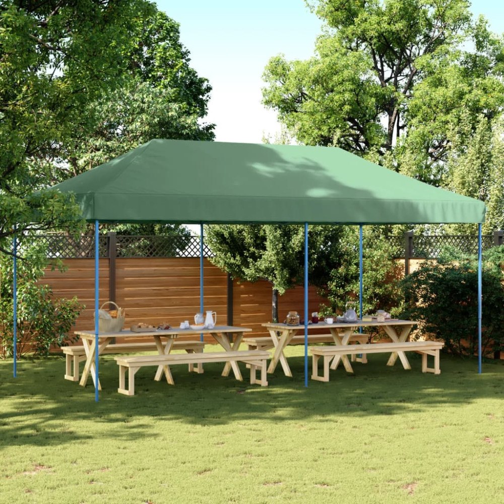 vidaXL Pop-Up hopfällbart partytält 580x292x315 cm grön
